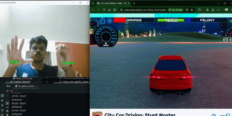 Gesture based controlling system for car games